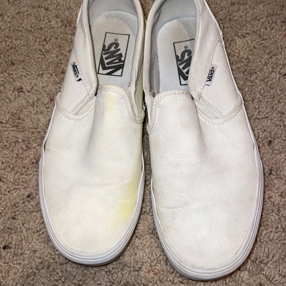Womens size 8 slip on white vans